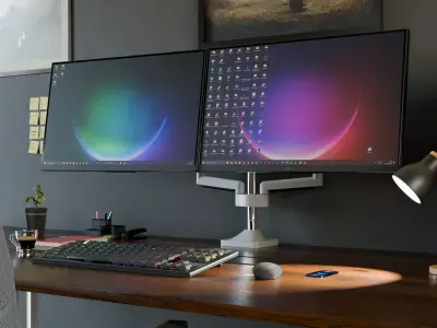 Modern Minimalist Desk 3D Model Free 3D model