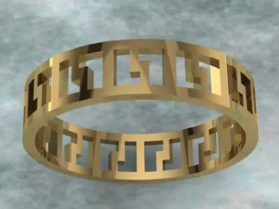 Luxury Golden Band Ring 3D print model