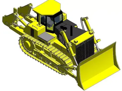 KOMATSU Crawler Dozer-01 Low-poly 3D model