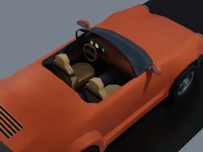 Classical Low-poly sport car convertible Low-poly 3D model