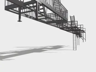 Fire ladders and platforms 3D model