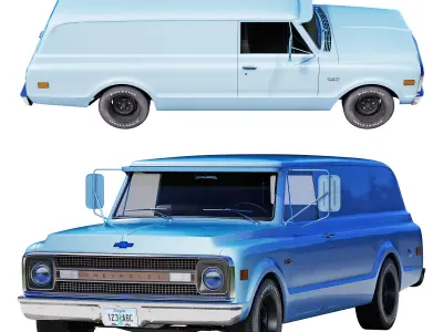 Chevrolet suburban 1969 panel truck 3D model