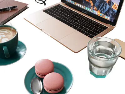 Decorative Set for a Cafe Table Kit1 3D model