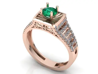 Engagement ring design 3D print model