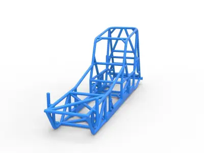 Frame of Vintage Northeast Dirt Modified stock car Scale 1 to 25 3D print model