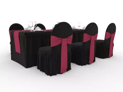 Banquet Table and Chair 142 3D model