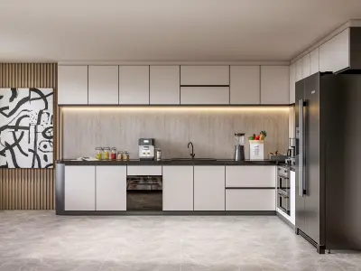 Kitchen Modern interior  0051 3D model