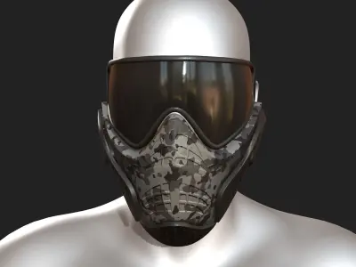 Mask helmet scifi futuristic military combat  Low-poly 3D model