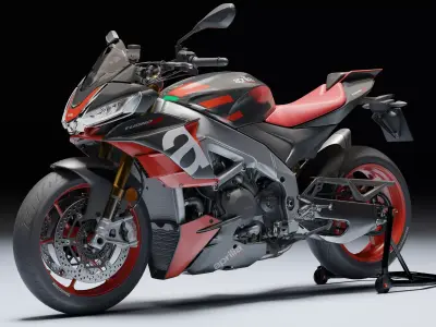 Aprilia Tuono V4 Factory E5 2021 Low-poly 3D model