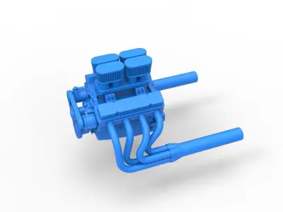 Engine V8 for Vintage Sprint car Scale 1 to 25 3D print model