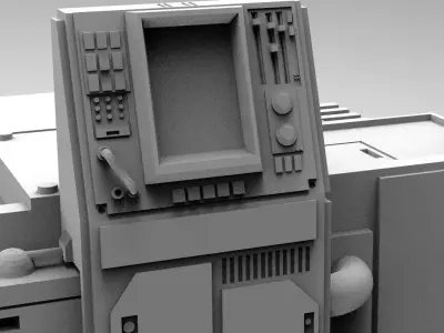 Scifi computers kitbash 3D Model 3D model