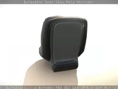 Excavator Seat - Low-Poly Version Low-poly 3D model