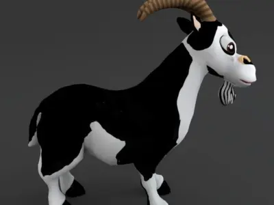 Goat Cartoon Low-poly 3D model