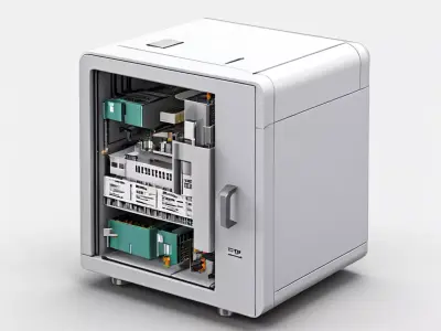 Detailed Industrial Control Cabinet Low-poly 3D model