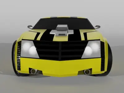 Bumblebee car 3d model Free 3D model