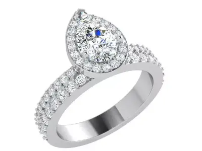 Pear Halo Ring 3899 3D print model