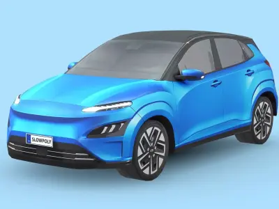 Hyundai KONA Electric 2022 Low-poly 3D model