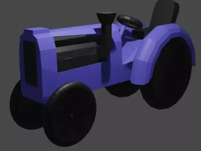 Tractor Low poly Tractor Farm tractor Low-poly 3D model
