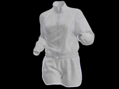 Long-Sleeved Jacket Paired with Shorts Free low-poly 3D model