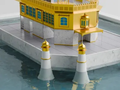 Golden Temple 3D Model Low-poly 3D model