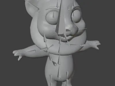 Cartoon Lion Rigged Base Mesh 3D Model Low-poly 3D model