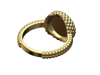 Beaded Caviar round fashion ring US size 6 7 8  3D print model