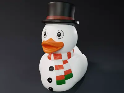 Cute Snowman Rubber Duck 3D print model