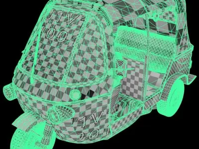 POOR OLD CAR THREE WHEELS 3D model