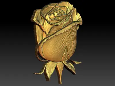 12  Rose CNC Relief Model 3D print model