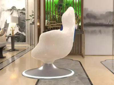 Futuristic Luxury Lounge Chair 3d Model with PBR Materials 3D model