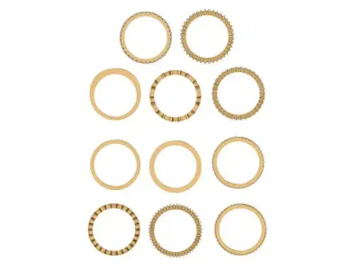 minimalist set of 11 ring for everyday  3D print model