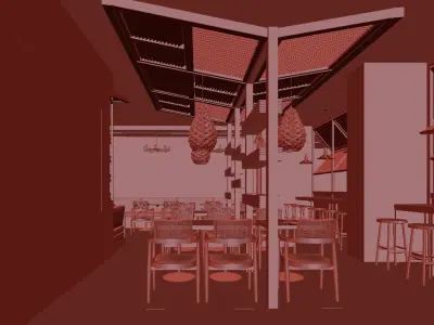 restaurant interior scenes 3D model