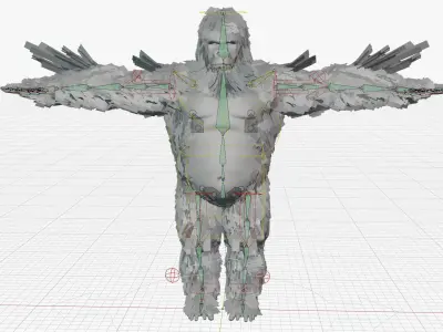King Kong with Fur 3D model