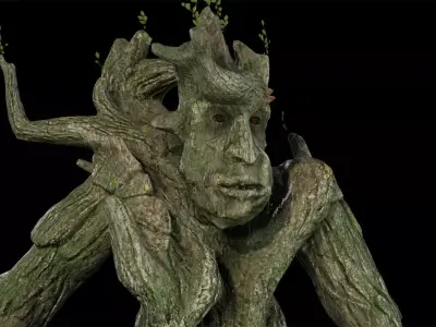 Tree ent oak low-poly game engine ready 3D model Low-poly 3D model