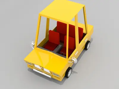 Cartoon car Low poly 3d model Low-poly 3D model