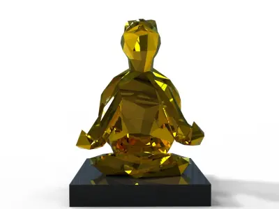 polygonal turtle on the podium 3D model