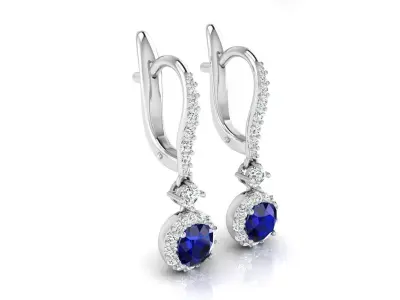 Earring E20 The luxury female earring with gems 3D print model