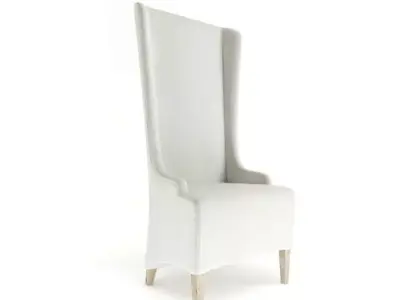 White High Backed Toy Chair 3D model