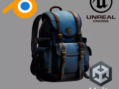 Stylized Backpack BP12 Low-poly 3D model