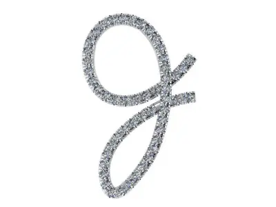 J Letter Diamond Pendant 0767 3D print model