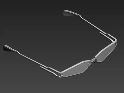 HighPoly Set of two Glasses and two Monocle 3D model