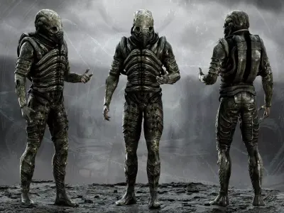 Prometheus Space Jockey Low-poly 3D model