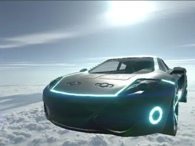 ferrari low poly futuristic car Low-poly 3D model