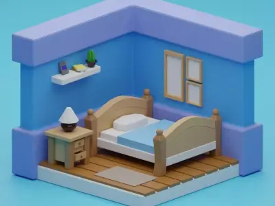 FREE ROOM WITH GOOD Design Free low-poly 3D model