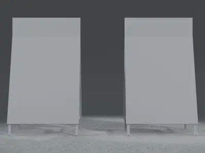 Wooden Gas Station Pavement Sign - A Frame Sign Low-poly 3D model