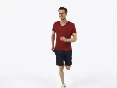 Virtue 02L Running Jogging Football Sports Man Low-poly 3D model