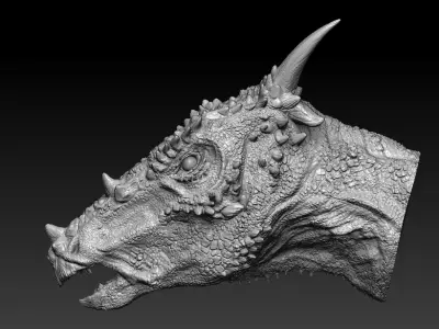 Dracorex head bust 3D model
