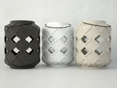 Ceramic Lantern Set 3D model