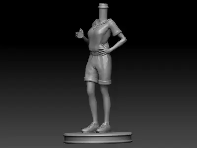 3D Printable slim woman with timer Bubble Head 3D print model