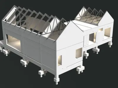 Precast house structure 3D model